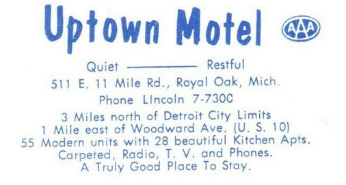 Uptown Motel - Old Post Card (newer photo)